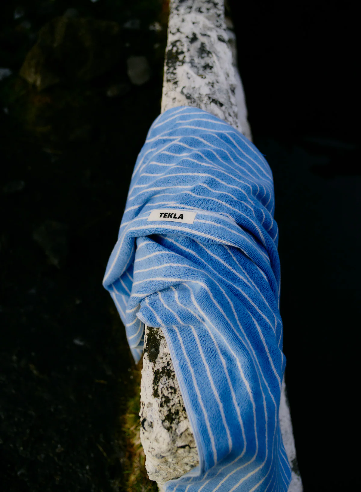 Bath Towel, Clear Blue Stripes - Tekla - Image 2