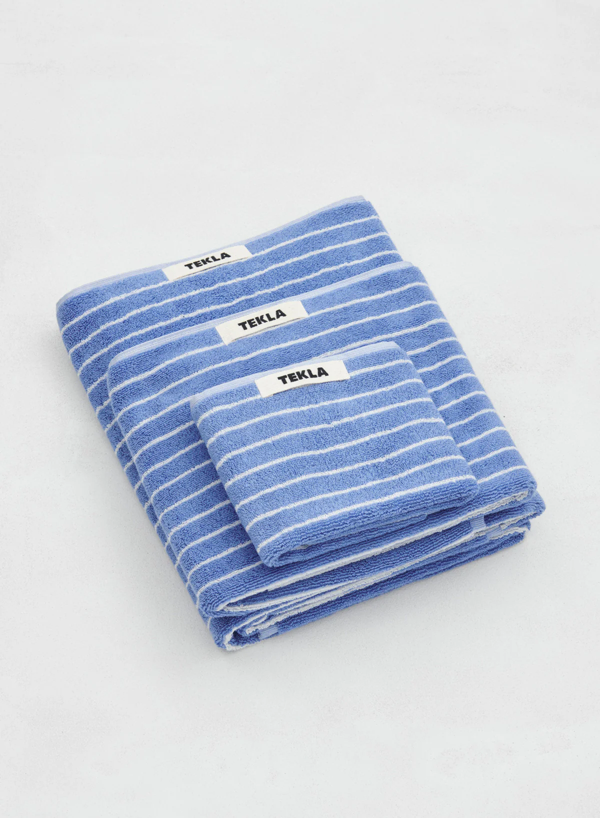 Bath Towel, Clear Blue Stripes - Tekla - Image 4