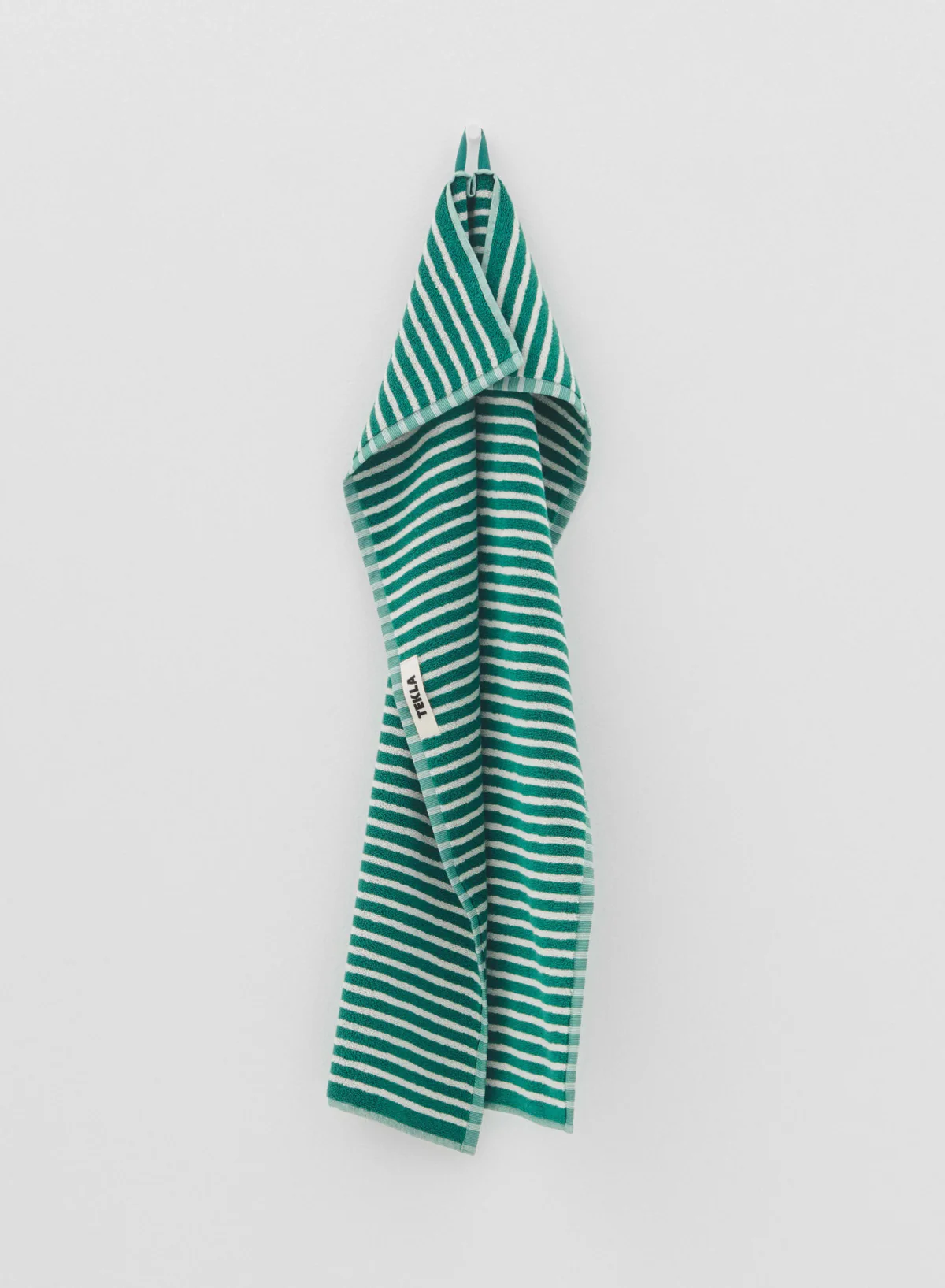 Bath Towel, Teal Green Stripes - Tekla