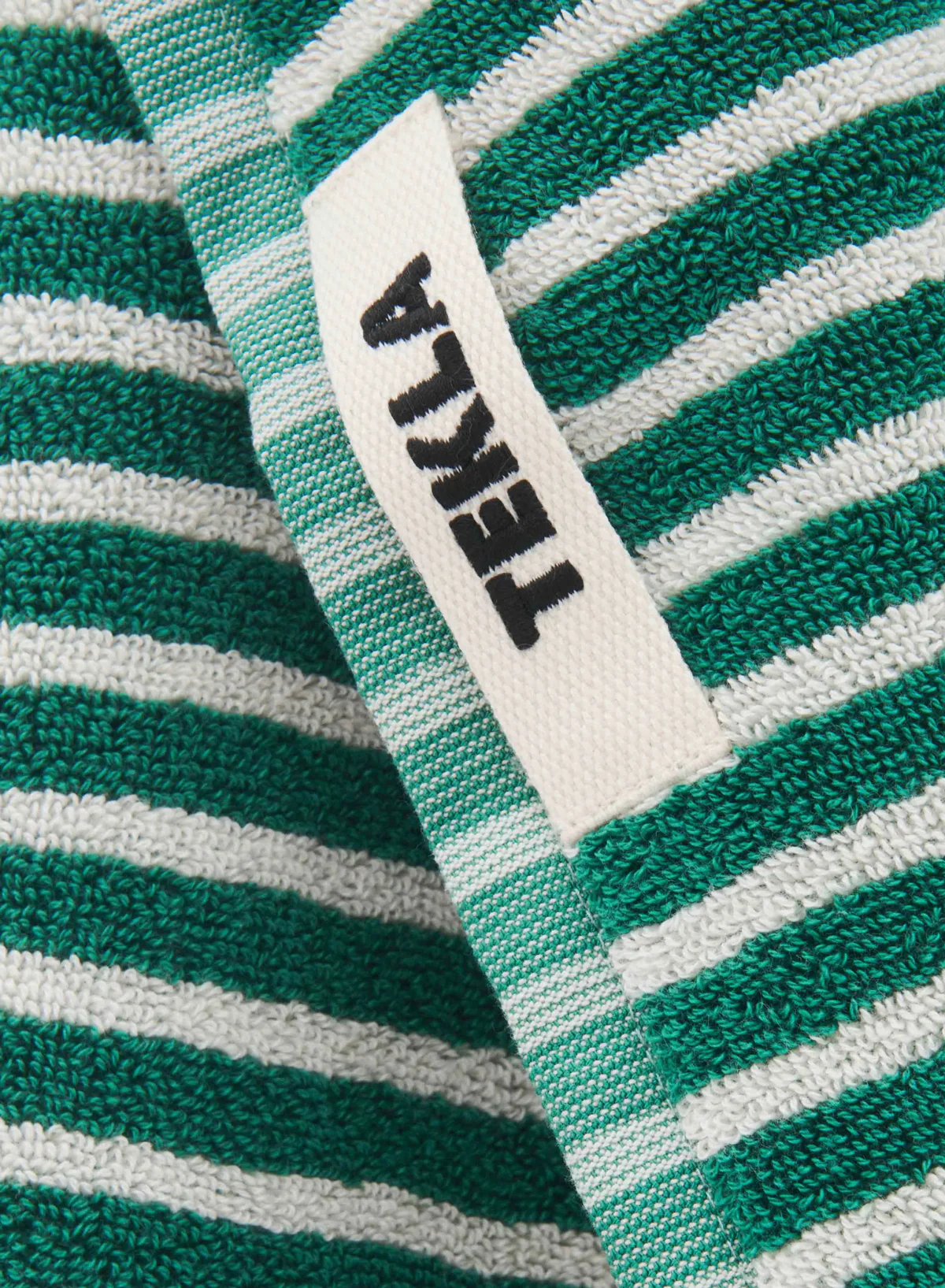 Bath Towel, Teal Green Stripes - Tekla - Image 2