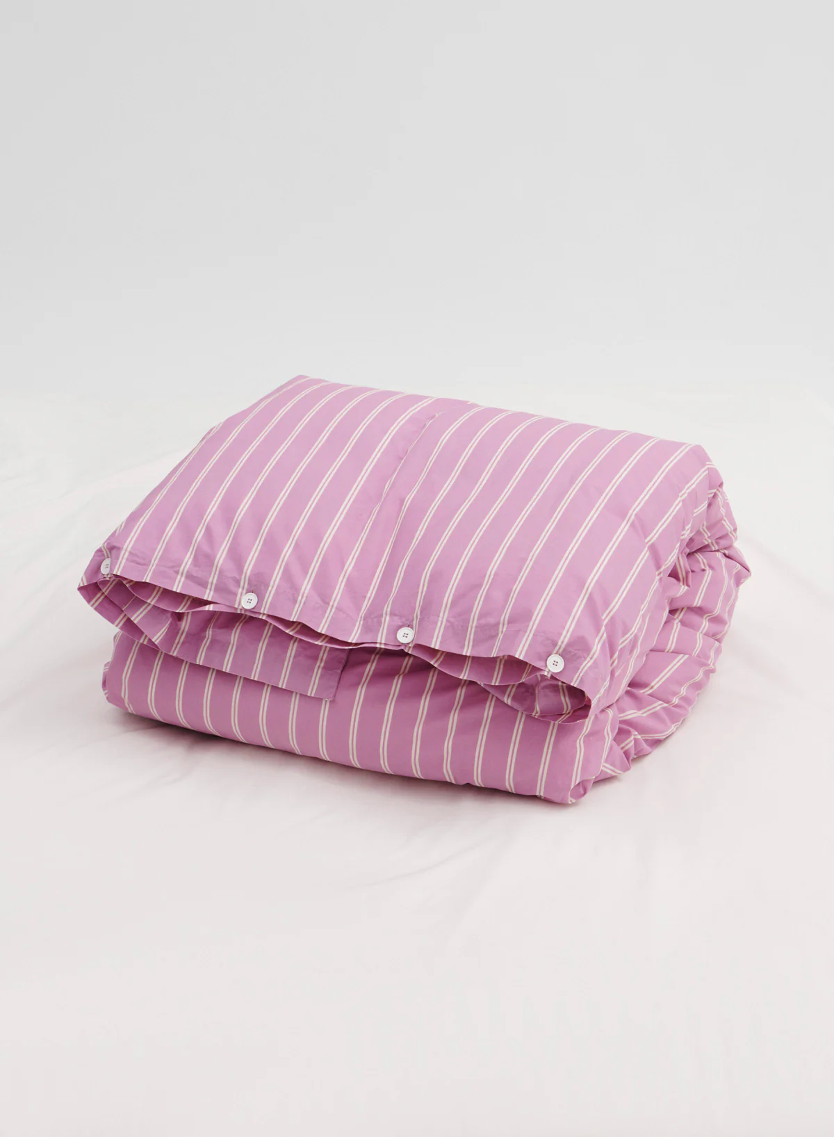 Double Duvet Cover - Mallow Pink Stripes, 240x220 - Tekla