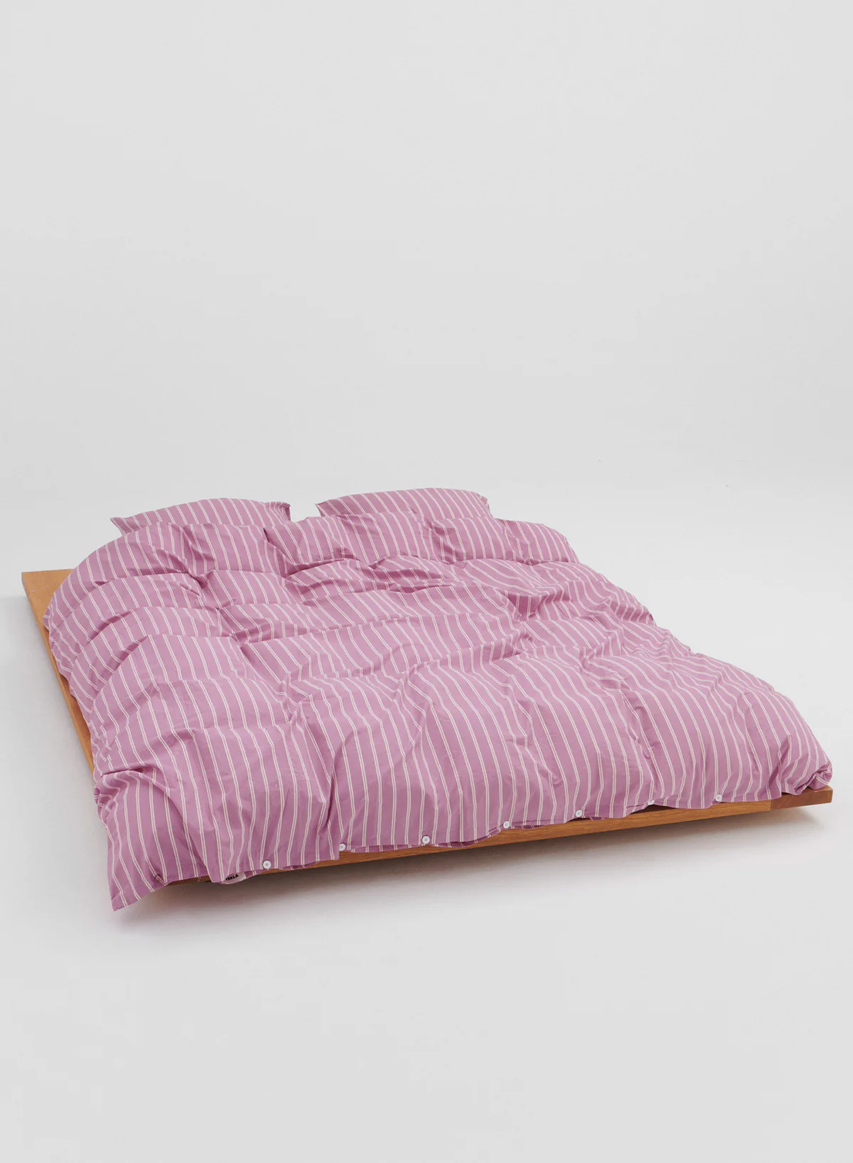 Double Duvet Cover - Mallow Pink Stripes, 240x220 - Tekla - Image 3