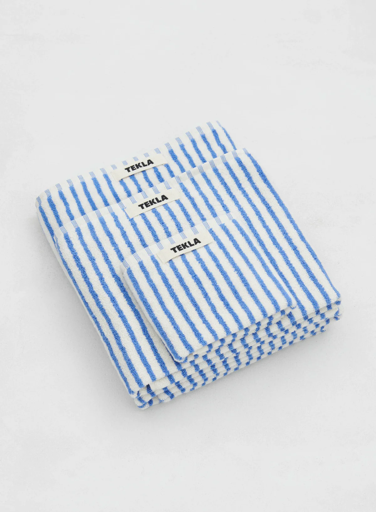 Hand Towel, Coastal Blue Stripes - Tekla - Image 3