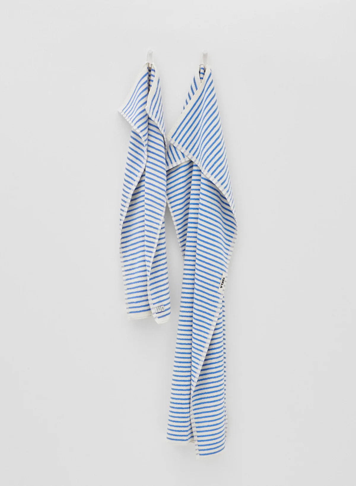 Hand Towel, Coastal Blue Stripes - Tekla - Image 4