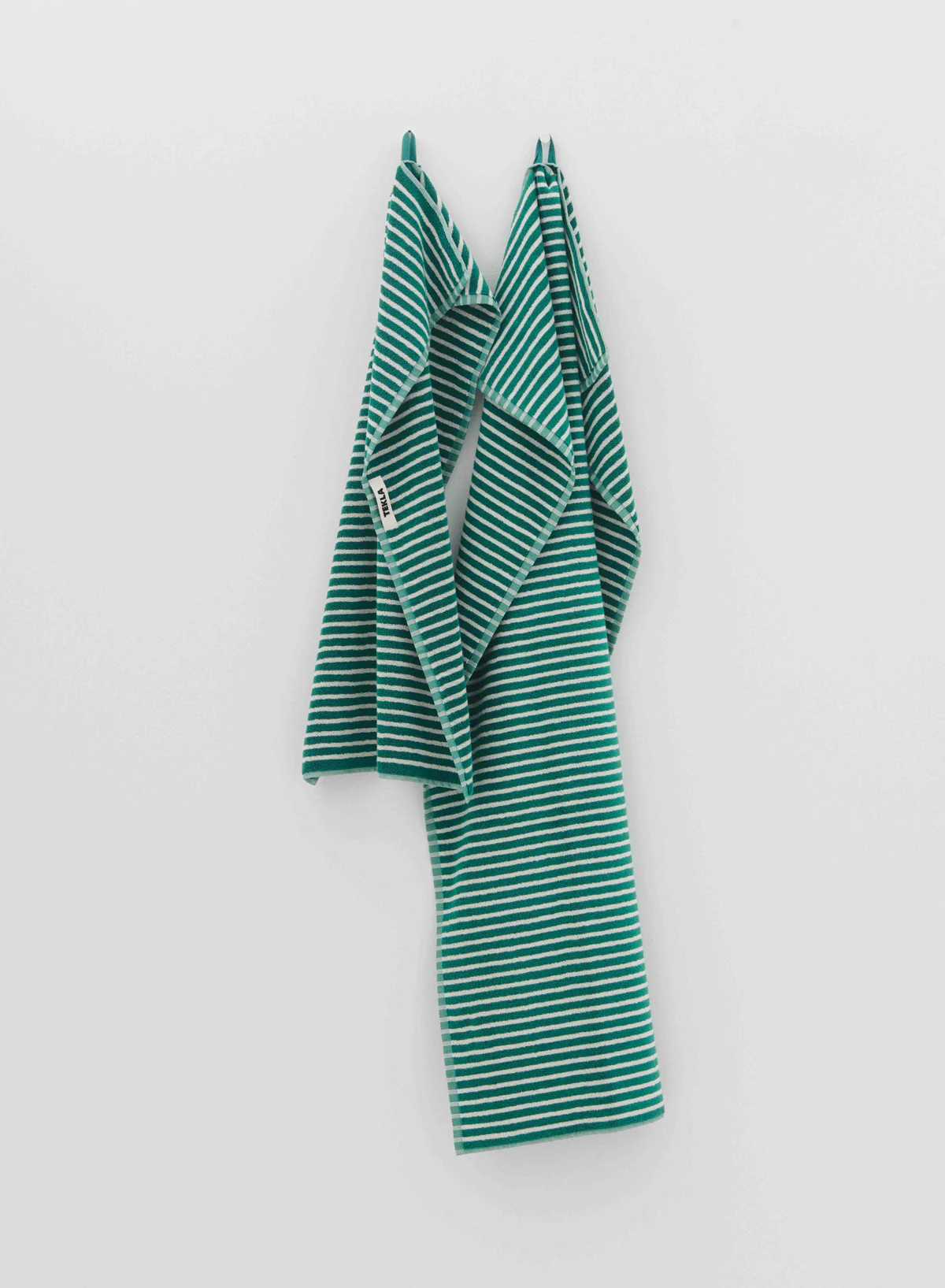 Hand Towel, Teal Green Stripes - Tekla - Image 4