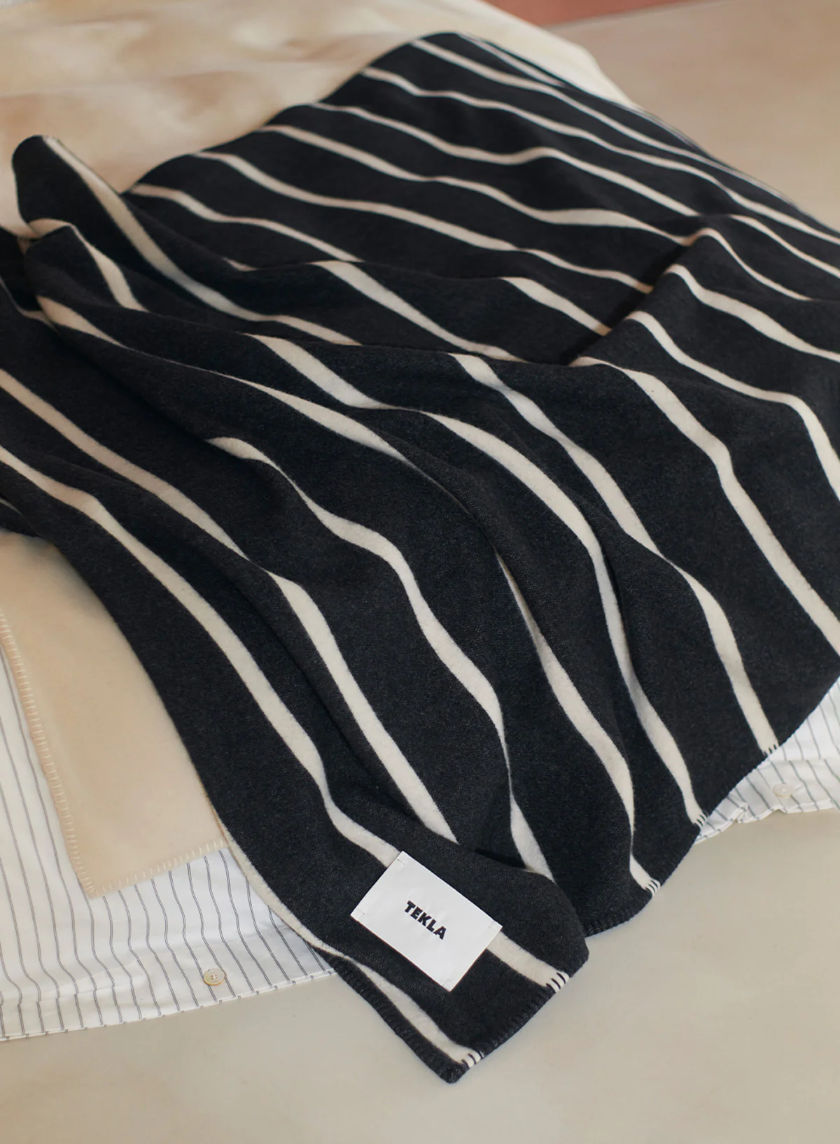 Lambswool Blanket, Starling Stripes - Tekla - Image 5