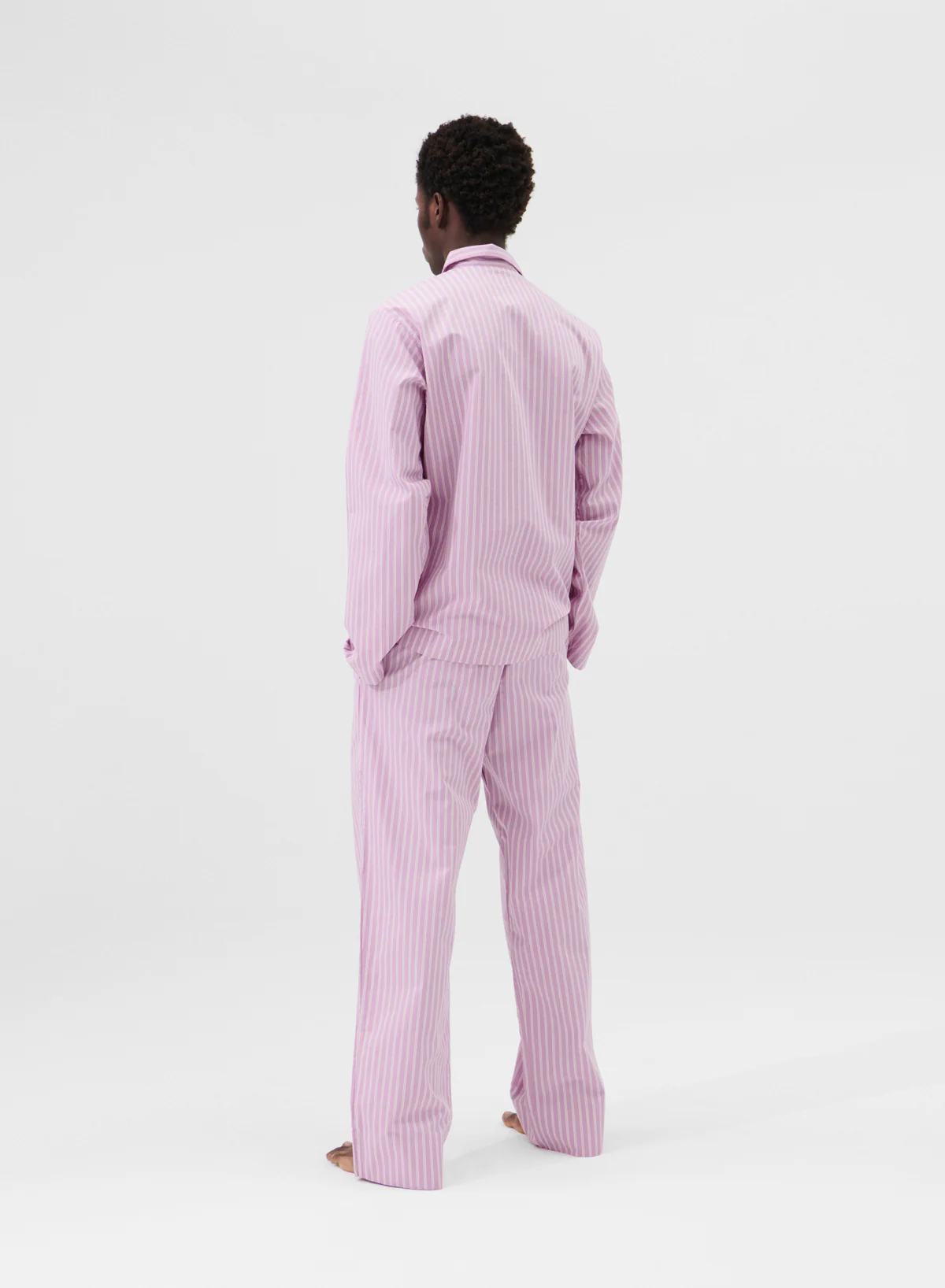 Long Sleeved Shirt, Purple Pink Stripes - Tekla - Image 2
