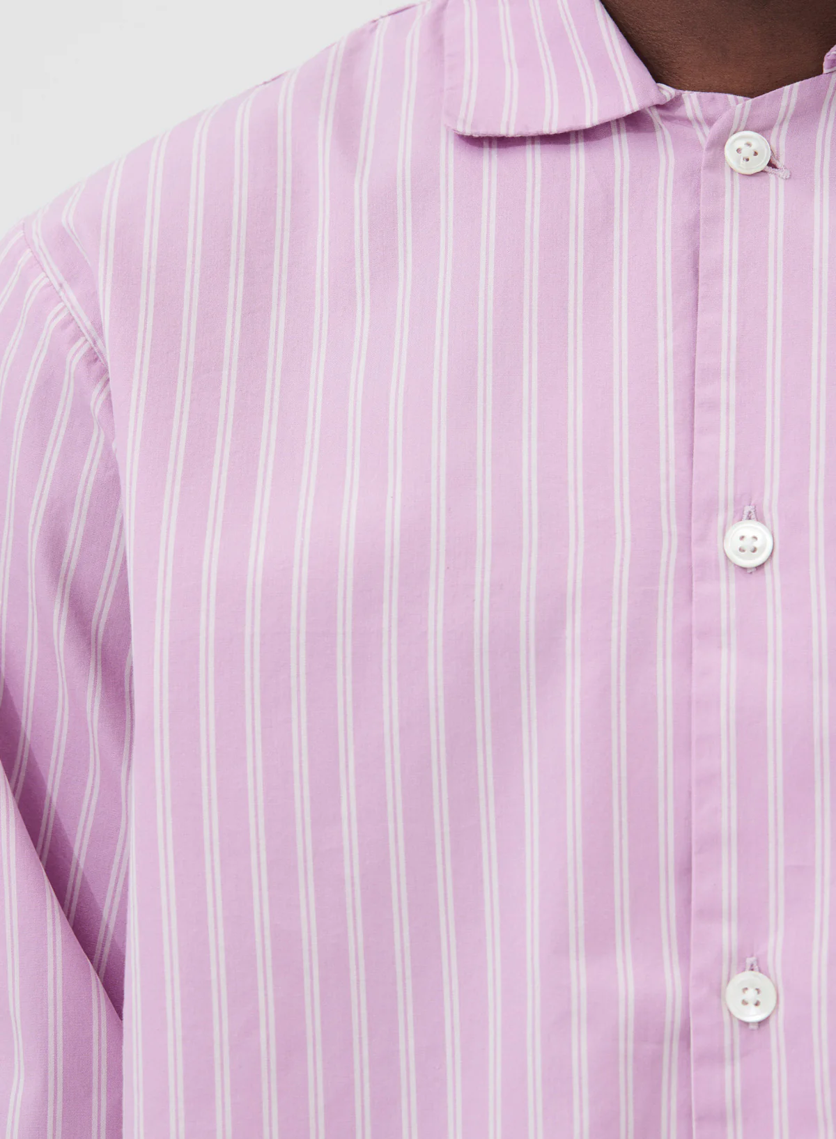 Long Sleeved Shirt, Purple Pink Stripes - Tekla - Image 4