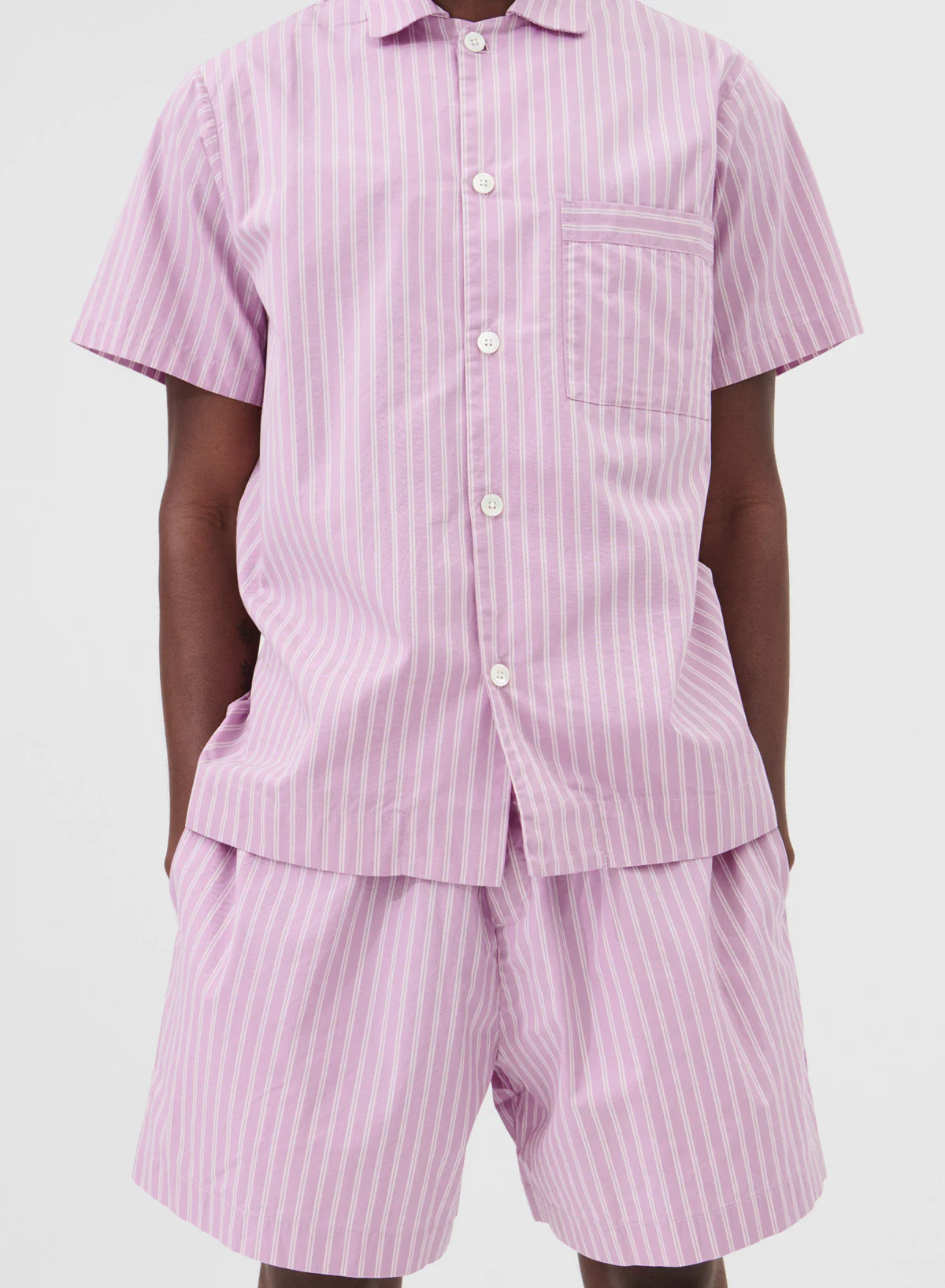 Shorts - Purple Pink Stripes - Tekla - Image 3