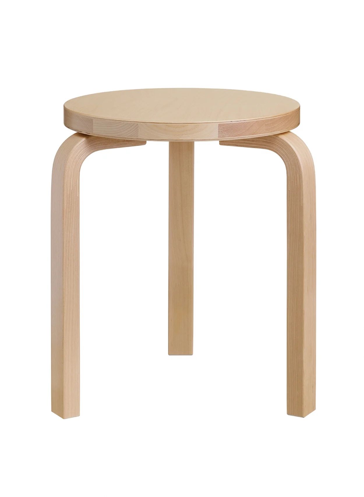 Stool 60, Legs Birch, Seat Birch - Artek - Image 2