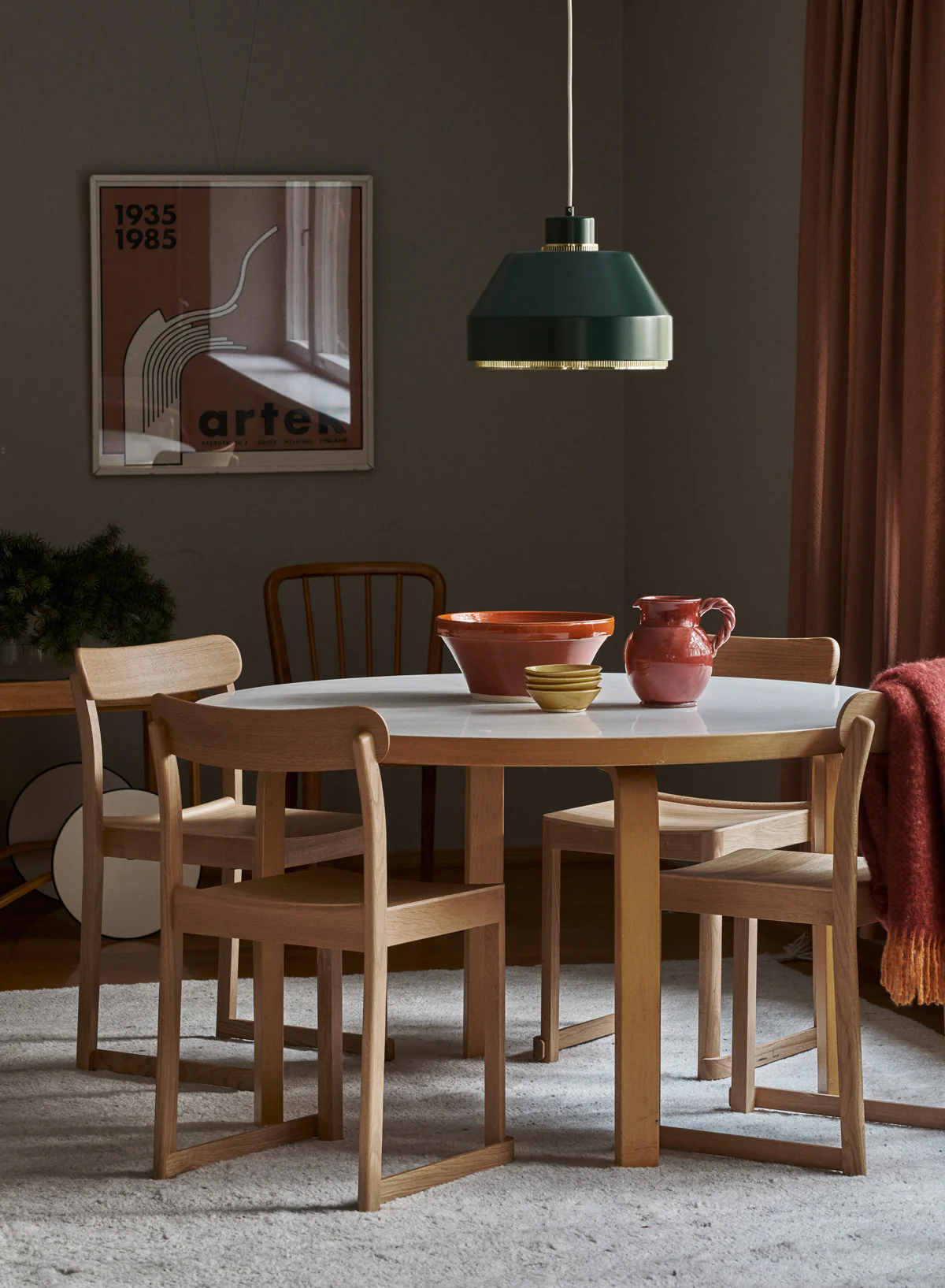 Table 91, Round, HPL White, 125CM - Artek