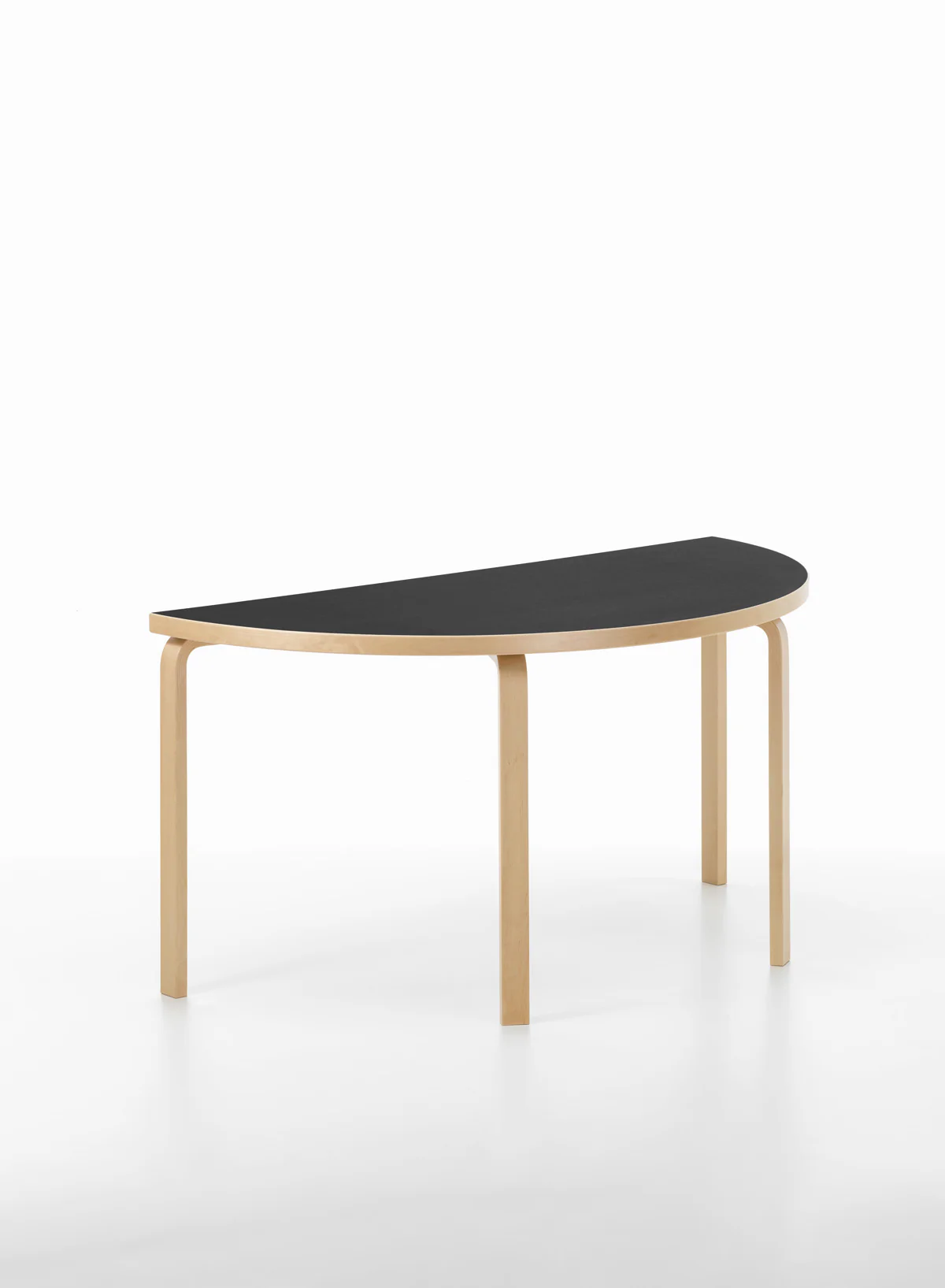 Table 95, Half Round, Linoleum black, 120x60 - Artek - Image 2