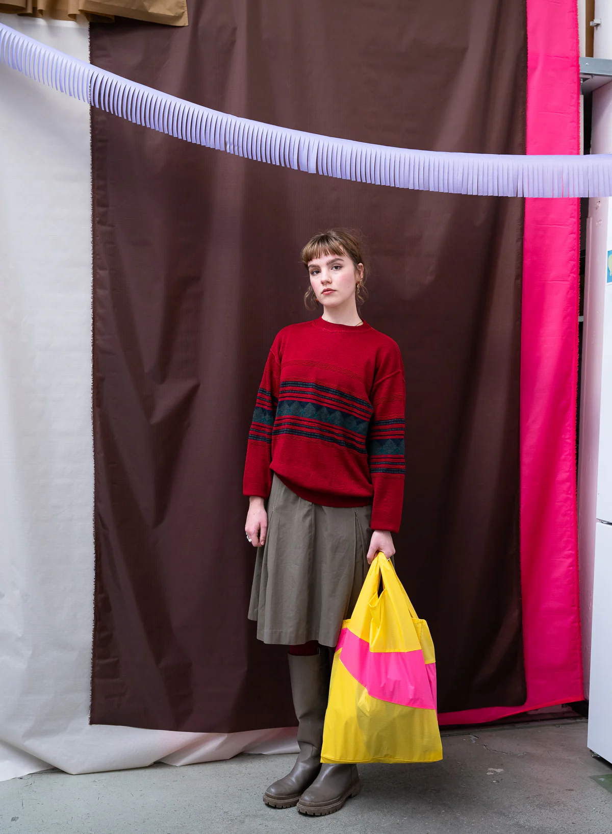 The New Shopping Bag TV Yellow & Fluo Pink Large - Image 2